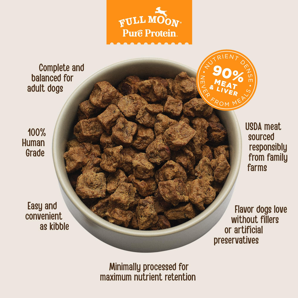Full Moon Pure Protein: uso diario recomendado para perros activos.