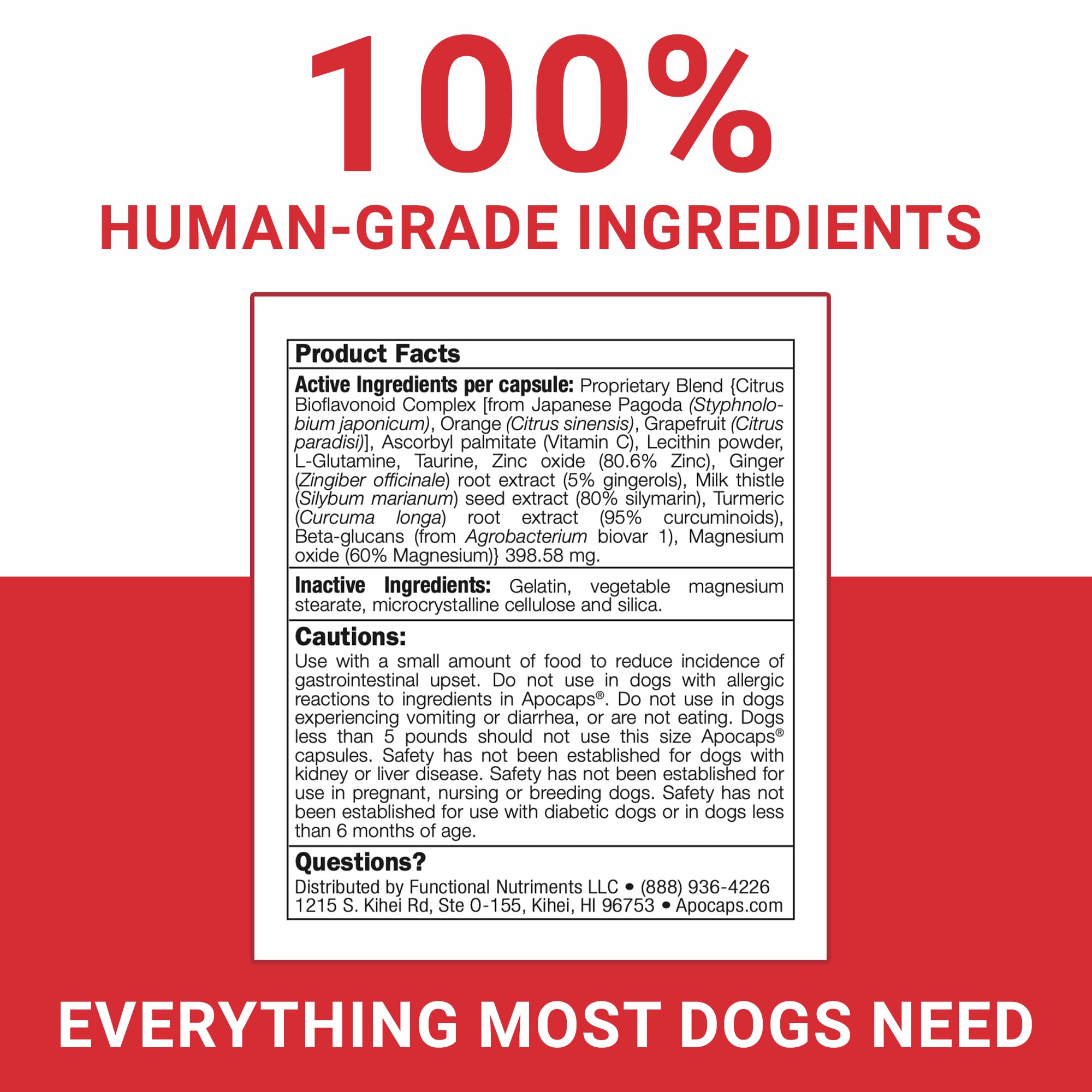 Curcuma en Apocaps CX de Functional Nutriments, mezcla natural para la rutina del perro.