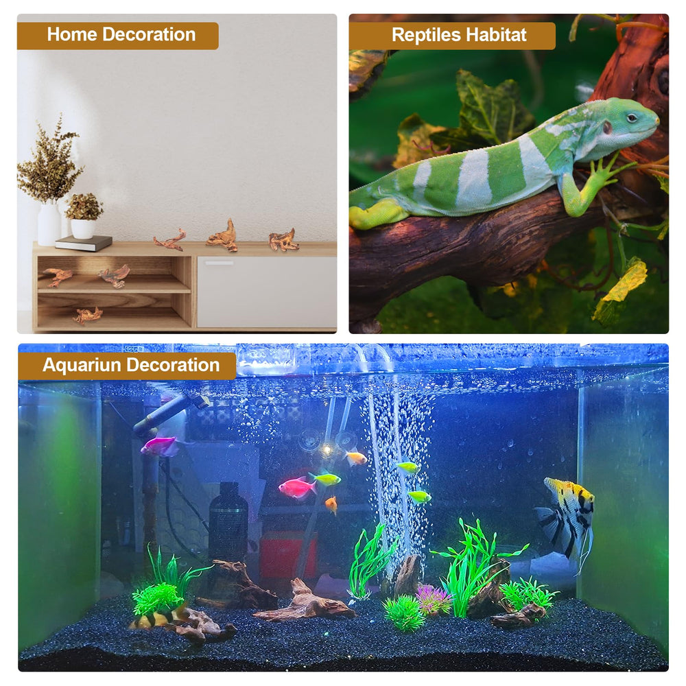 FUNOJOY madera flotante para acuario, ramas 4-6 pulgadas, favorecen un paisaje submarino natural.