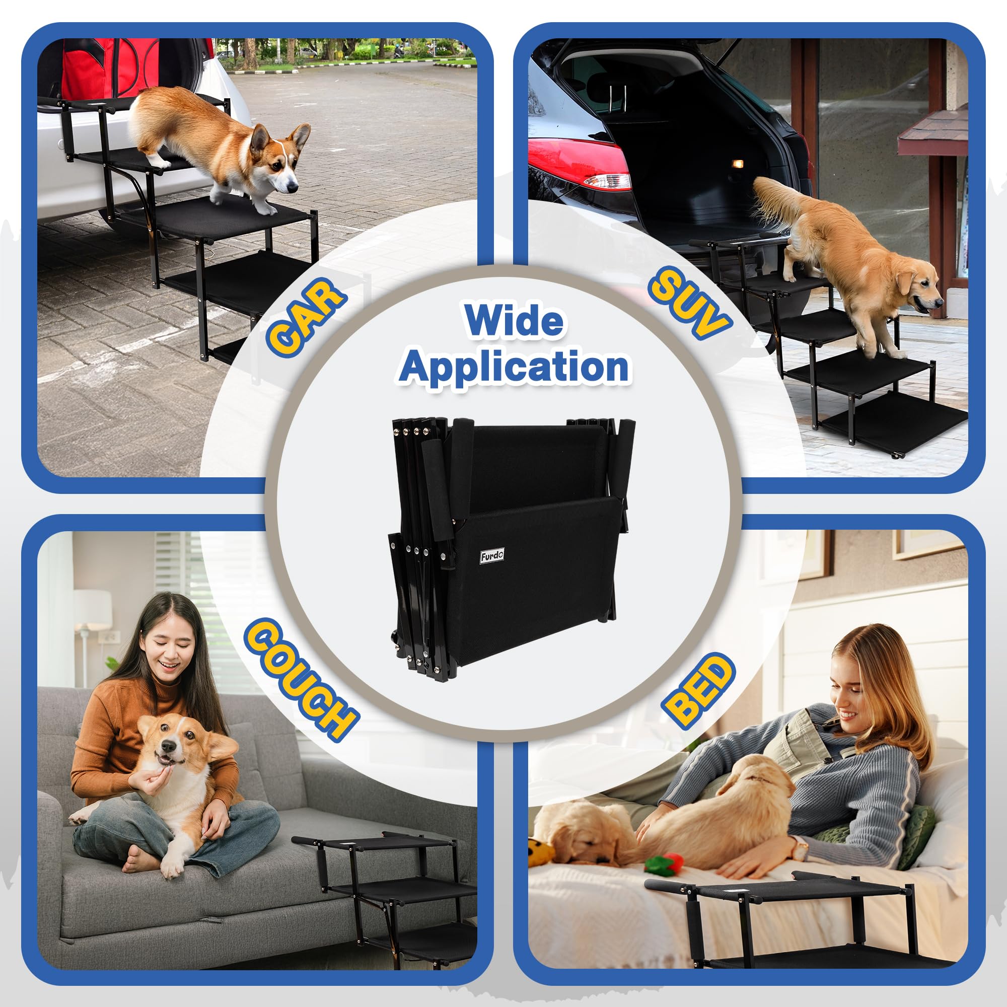 Furdo escaleras para perros grandes – superficie amplia para subida estable
