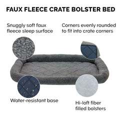 Cama para gato Furhaven, Sherpa gris, ideal para jaula o uso independiente.
