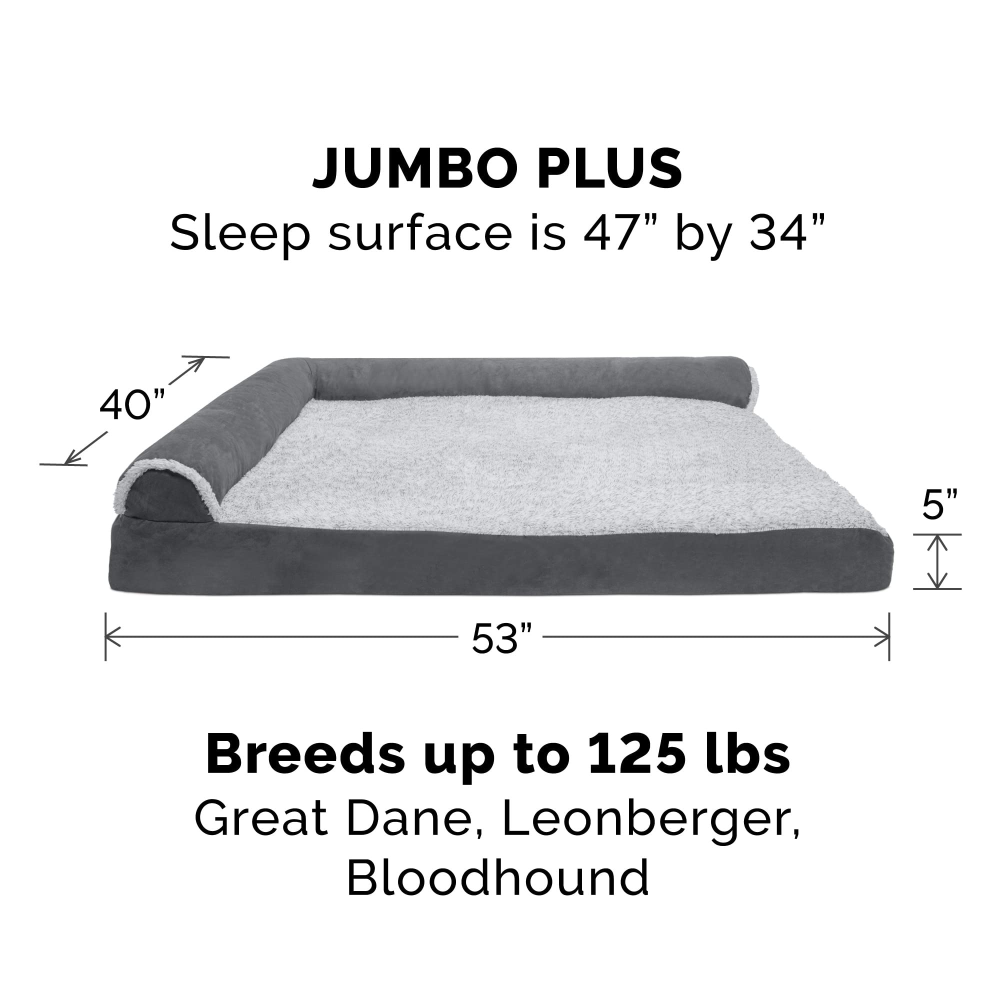 Furhaven cama de gel para perro grande, almohadillas removibles, limpieza fácil.