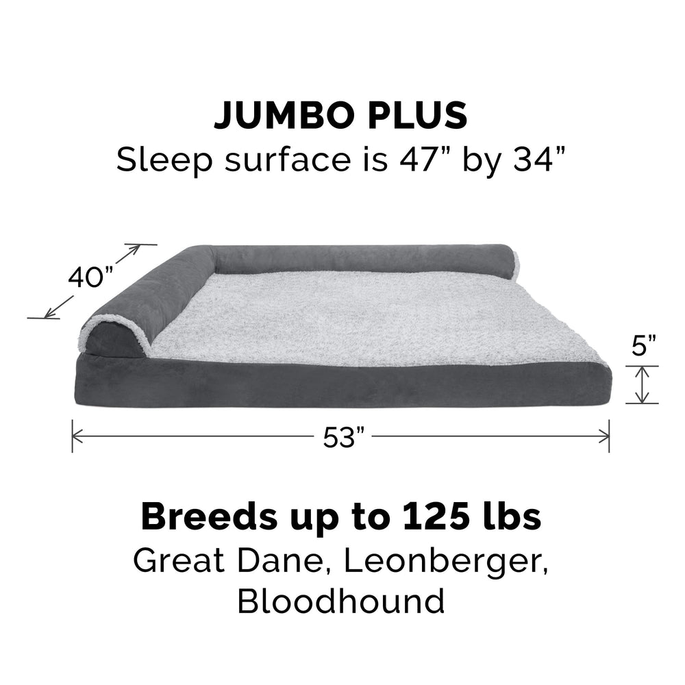 Furhaven cama de gel para perro grande, almohadillas removibles, limpieza fácil.