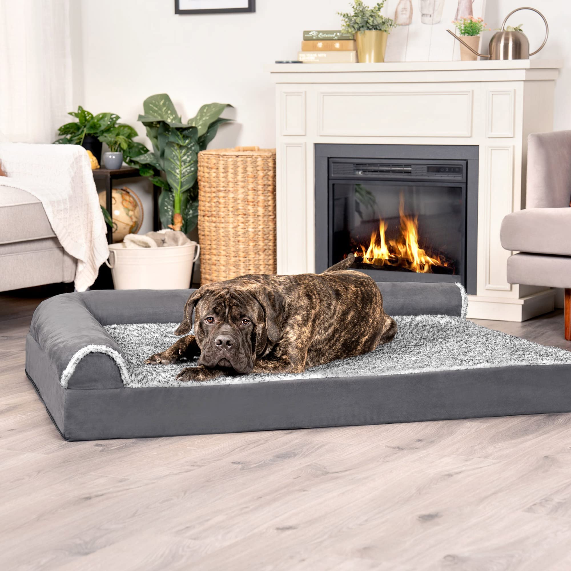 Furhaven cama de gel para perro grande, funda lavable, mantenimiento sencillo.