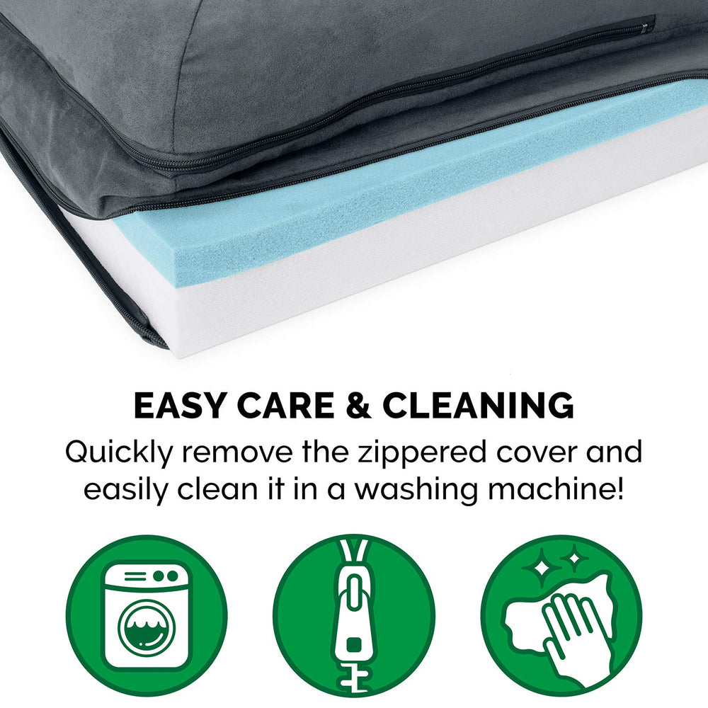 Furhaven cama de gel para perro grande, tono Gris Piedra, aspecto moderno.