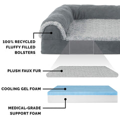 Furhaven cama de gel para perro grande, memoria con gel, sensación fresca.