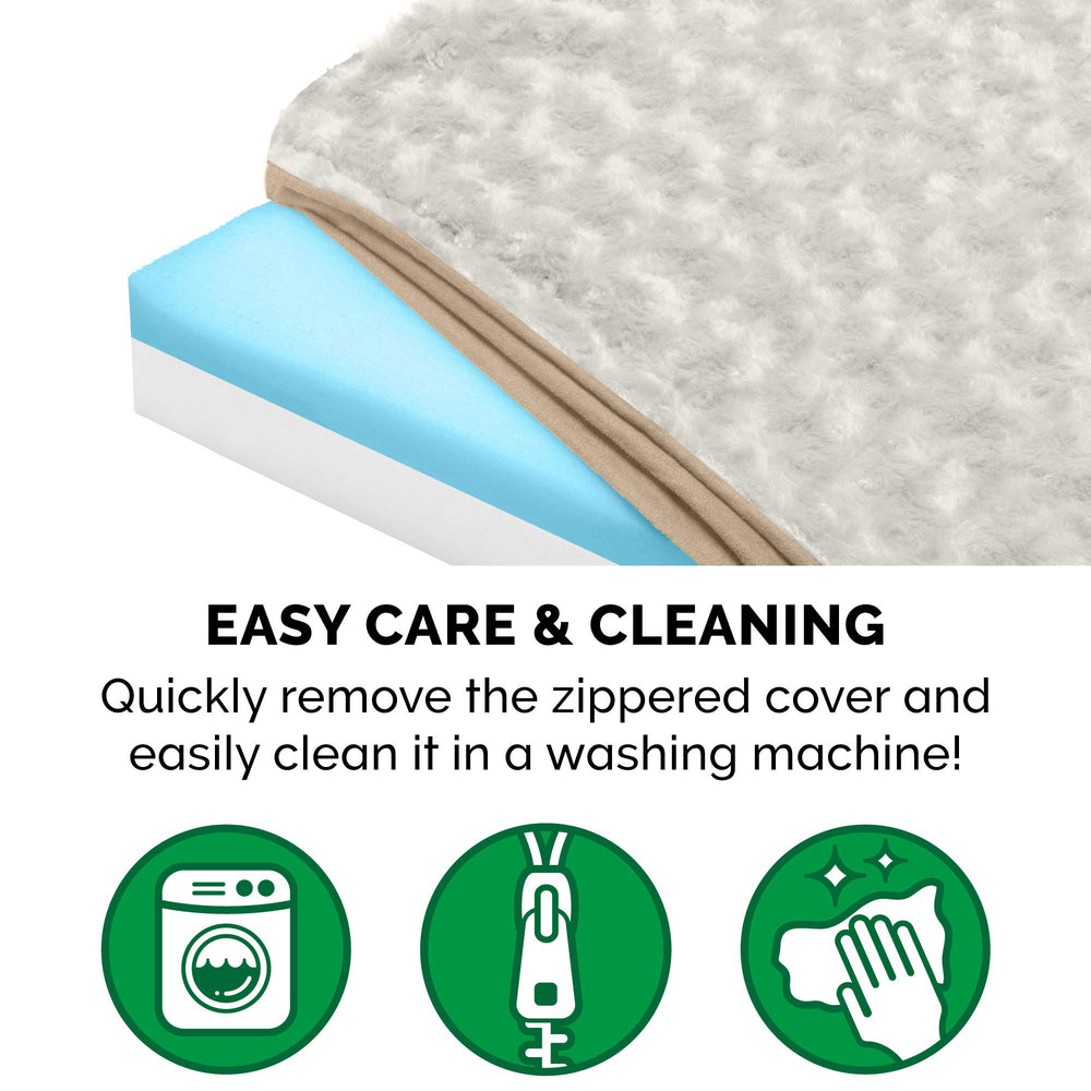 Furhaven cama perro, color crema, diseño bajo para fácil acceso
