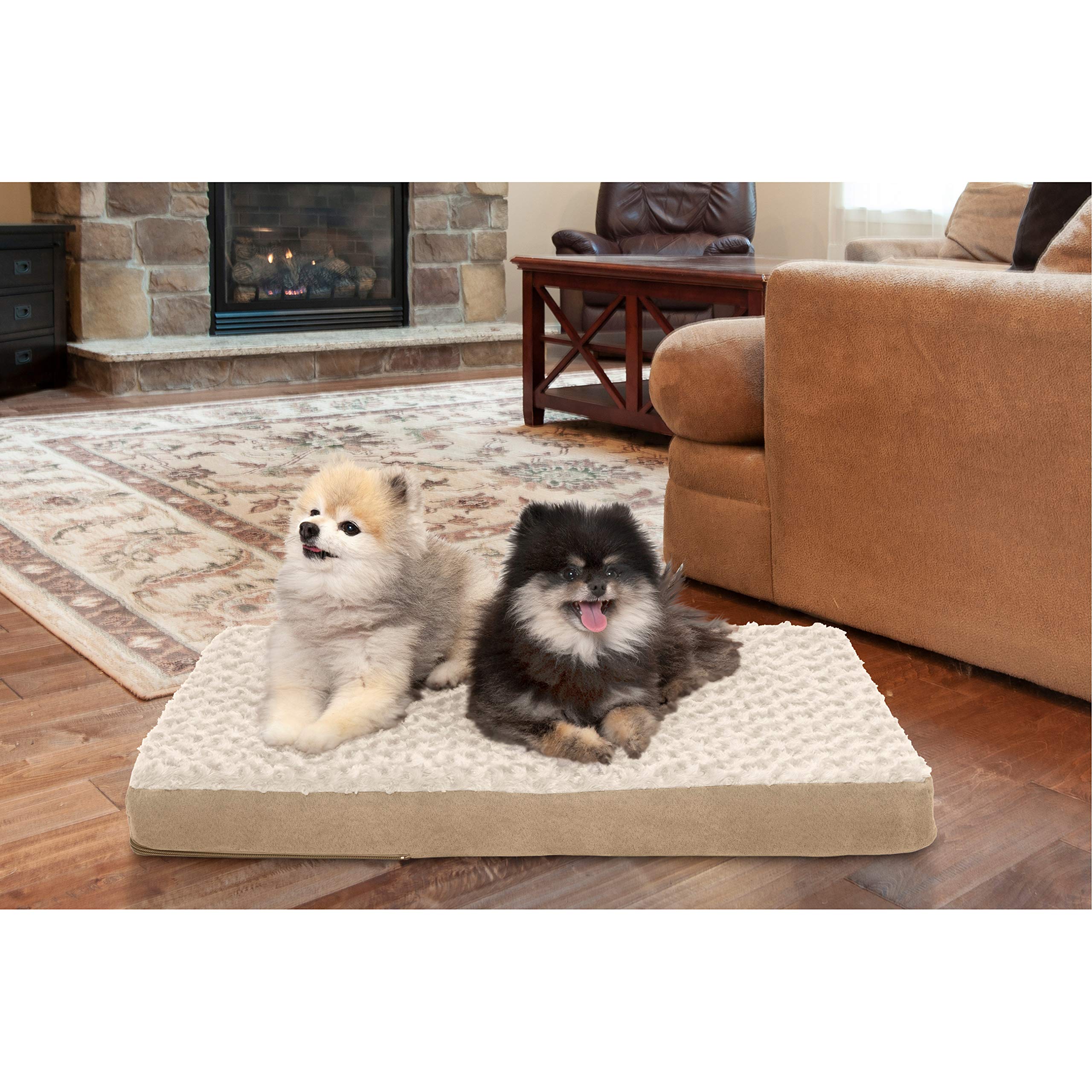 Furhaven cama perro, espuma gel-memoria, soporte ortopédico para articulaciones