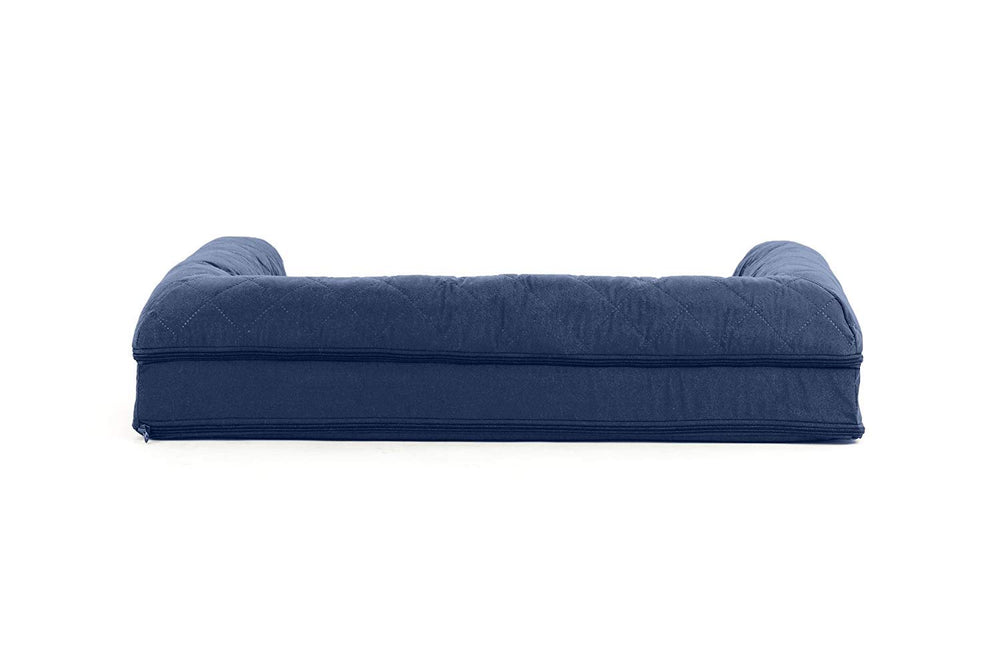 Espuma ortopédica de dos capas ofrece soporte para articulaciones.