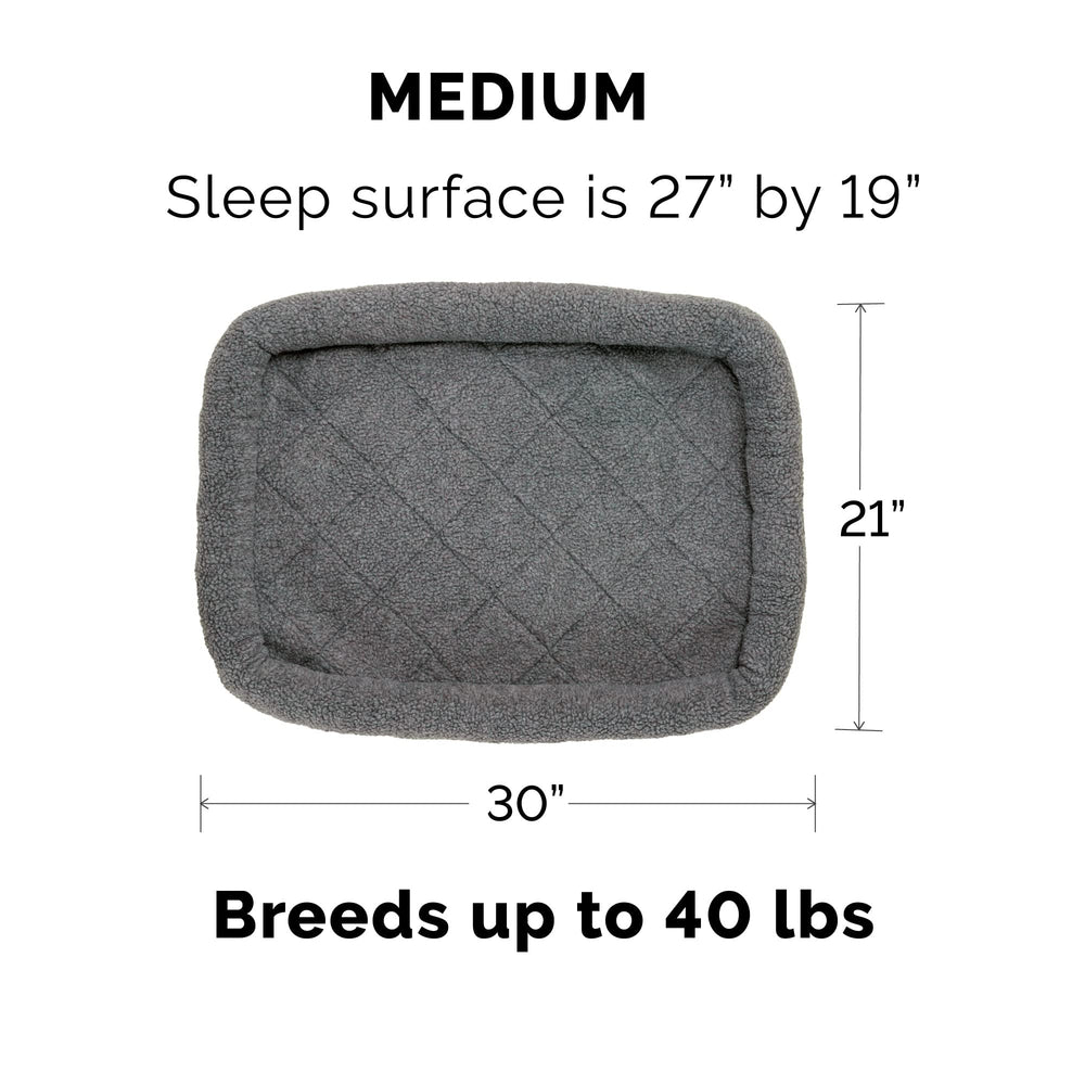Cama para perro Furhaven mediana, superficie suave Sherpa gris que acuna.
