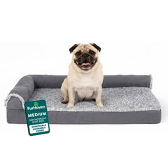 FurHaven cama ortopédica media esquina chaise: soporte articular para dormir.