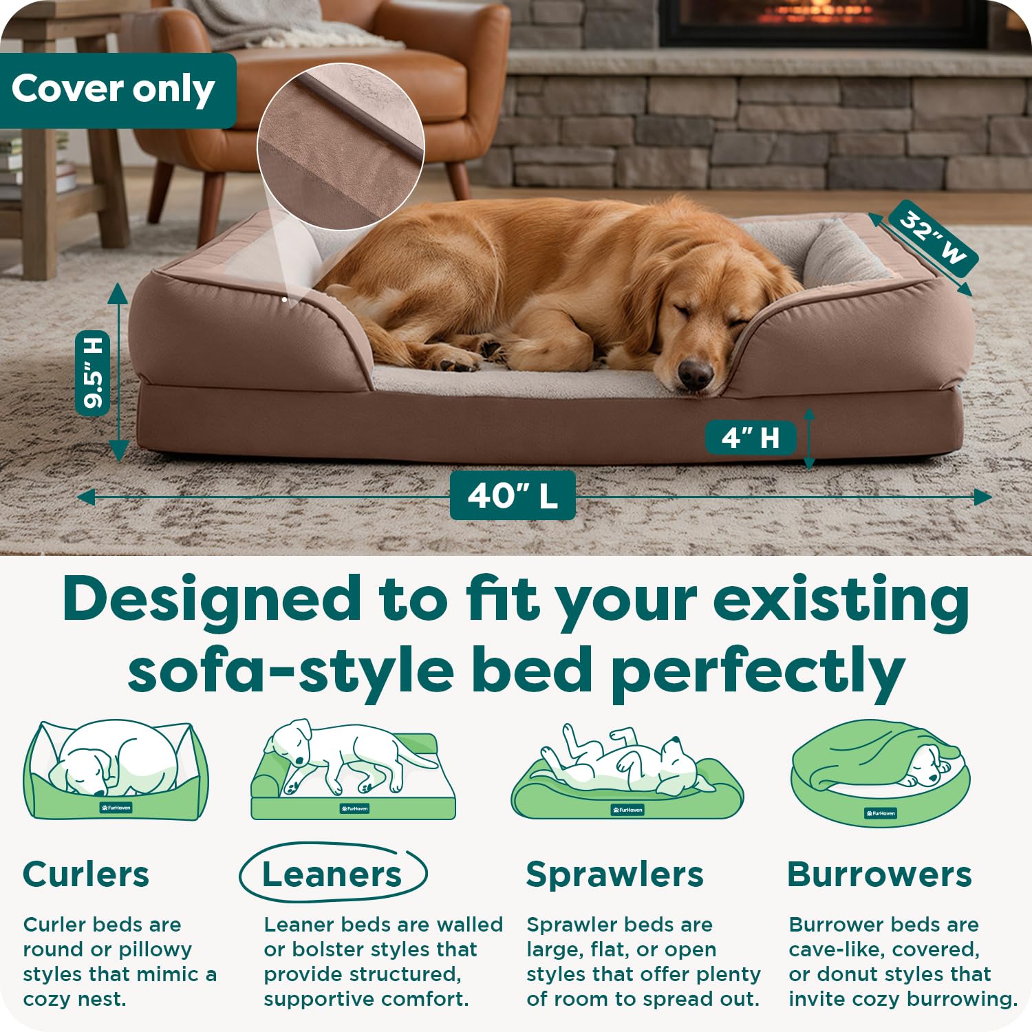FurHaven funda-cama-perro-lavable-a-maquina, limpieza rápida y eficaz.