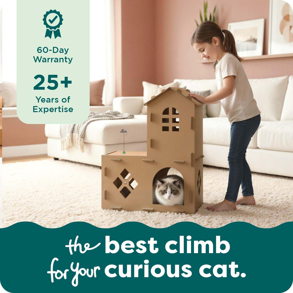 FurHaven Castillo Torre diseño duradero para hogares con varios gatos.