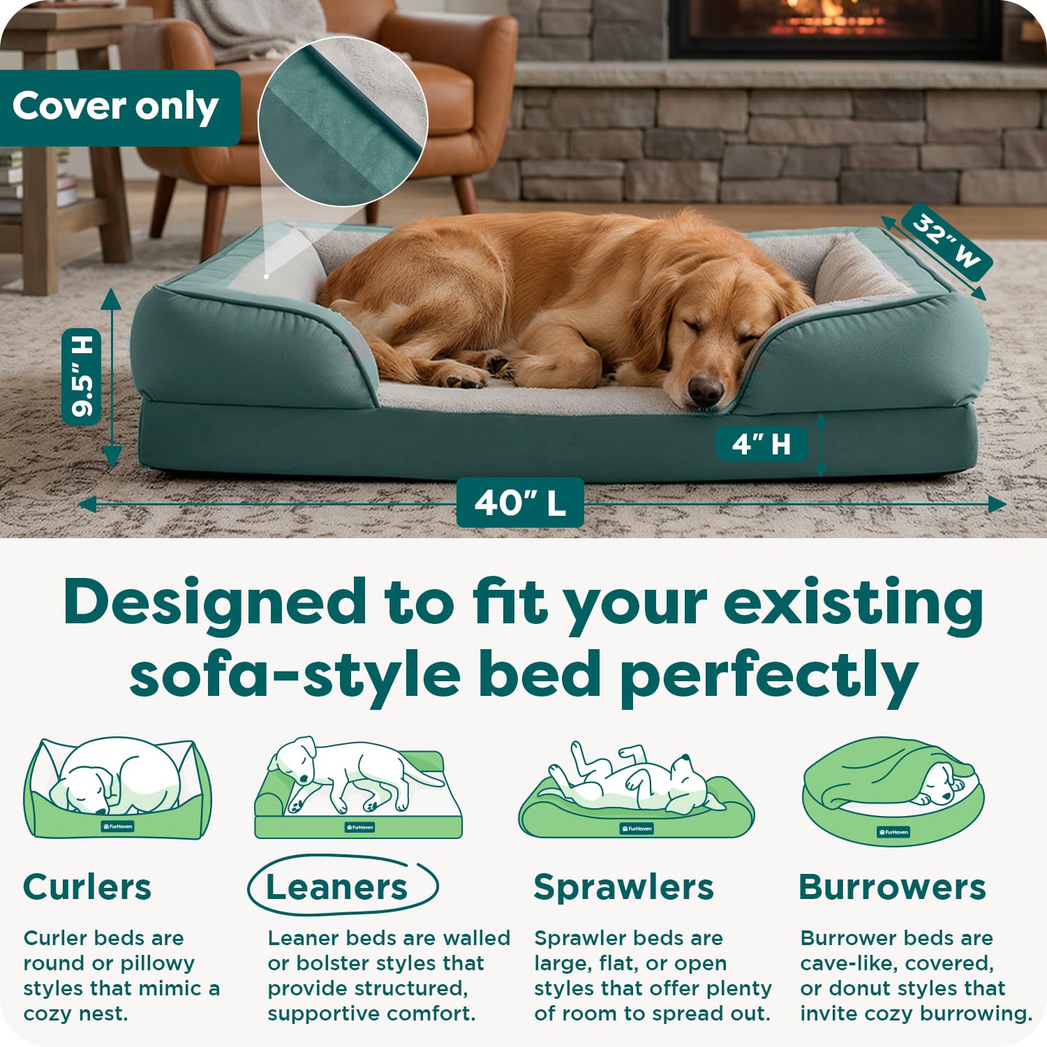 FurHaven diseño velvet, aporta elegancia y suavidad a la cama.