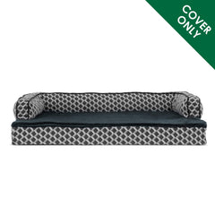 Funda Furhaven con cremallera para cama de perro Diamante Gris, cambio fácil.