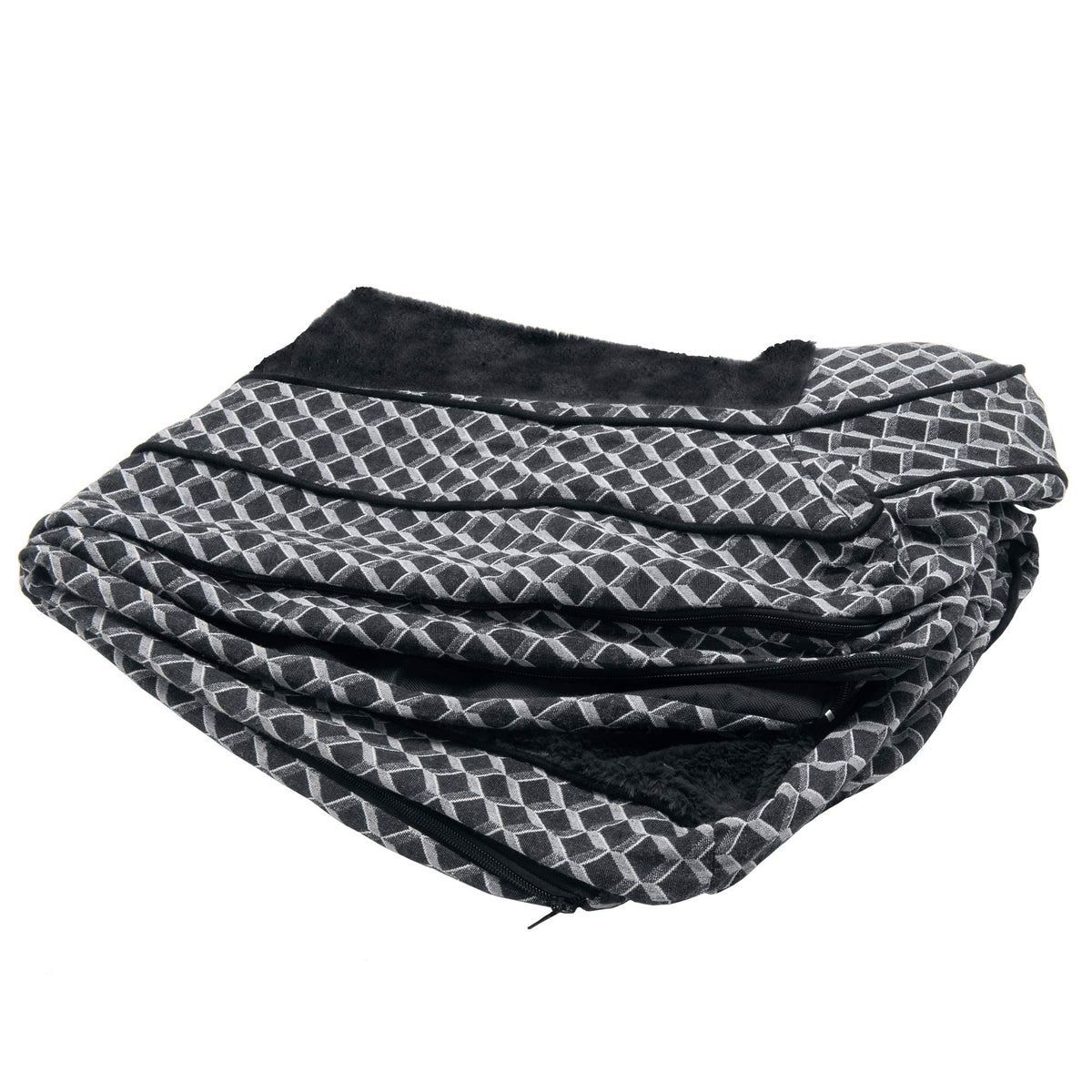 Furhaven funda para cama de perro Diamante Gris Jumbo, protege la espuma.