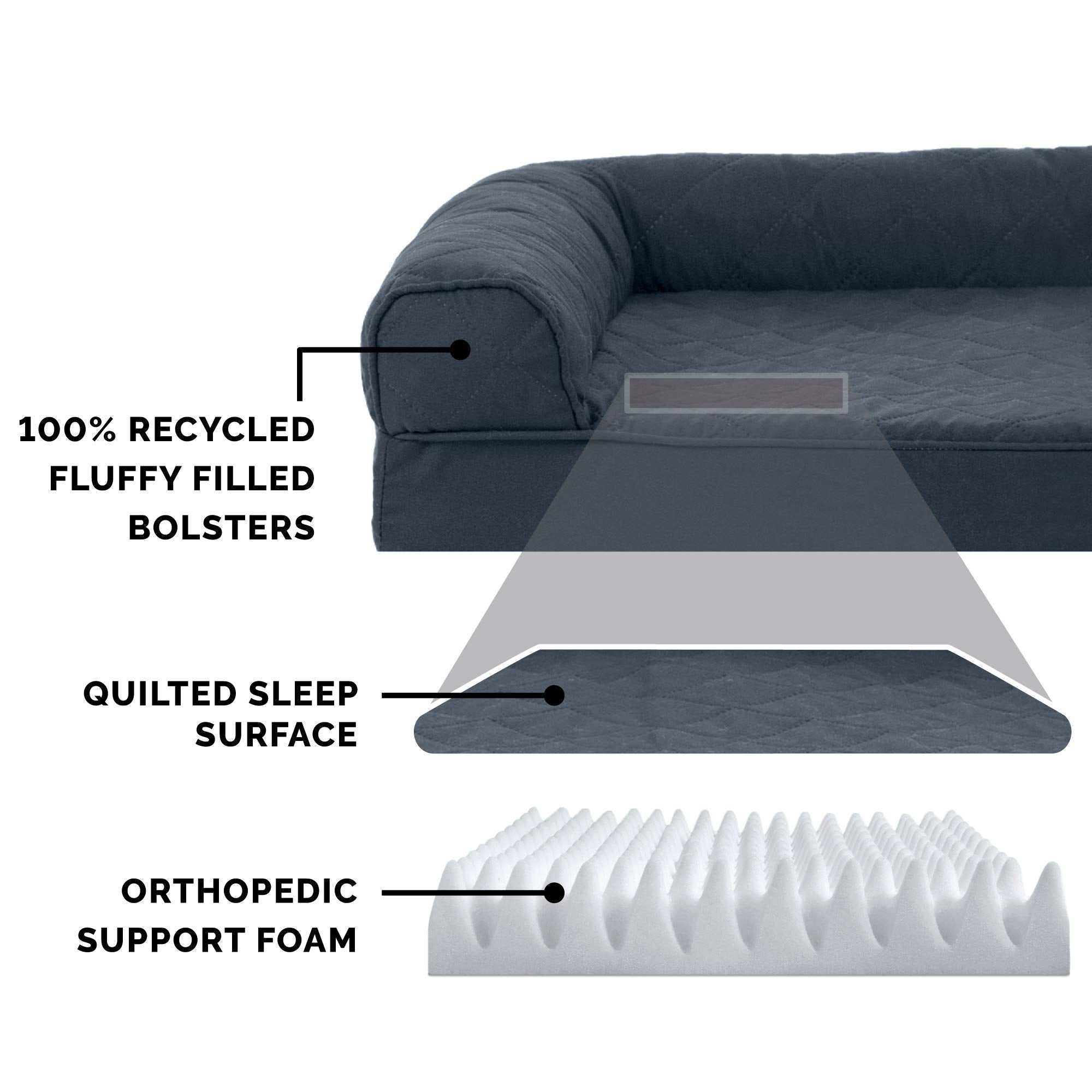 FurHaven Dreamer Sofa bordes reforzados para cabeza cómoda.