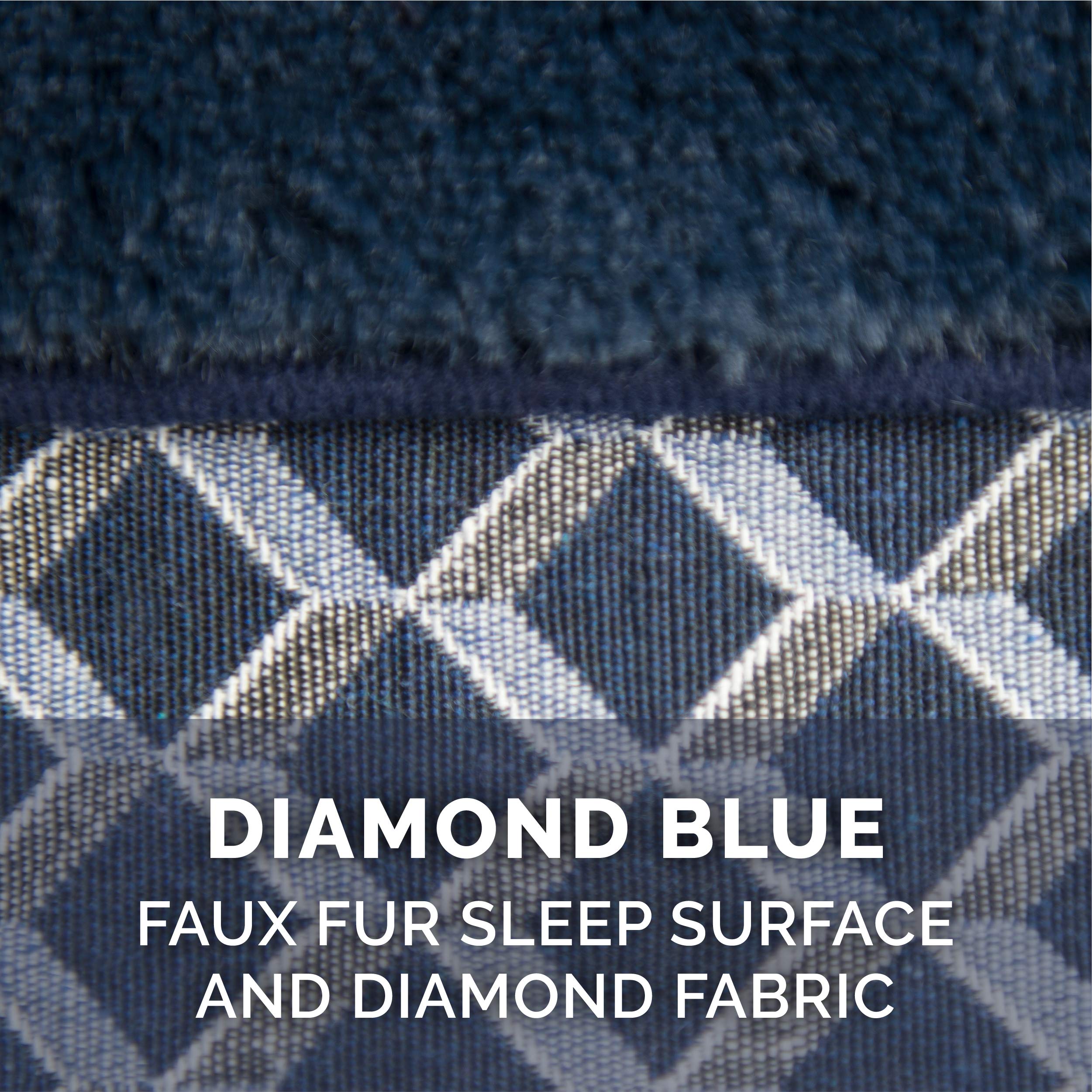 Furhaven: funda para cama ortopédica de perro, diamante azul.