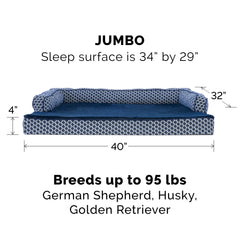 Furhaven: funda lavable para cama de perro, diamante azul.