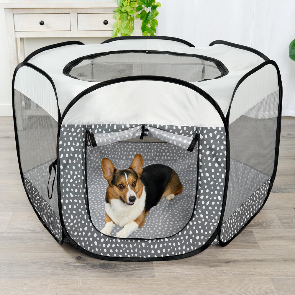 Furhaven PlayPen tapa removible para adaptar la ventilación.