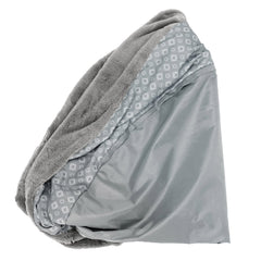 Cubierta Furhaven para cama donut gris, estampado diamante, tacto suave para confort diario.