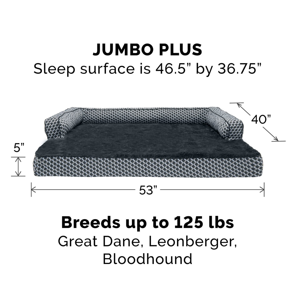 Furhaven funda de repuesto para cama de perro en diamante gris, lavable a máquina.