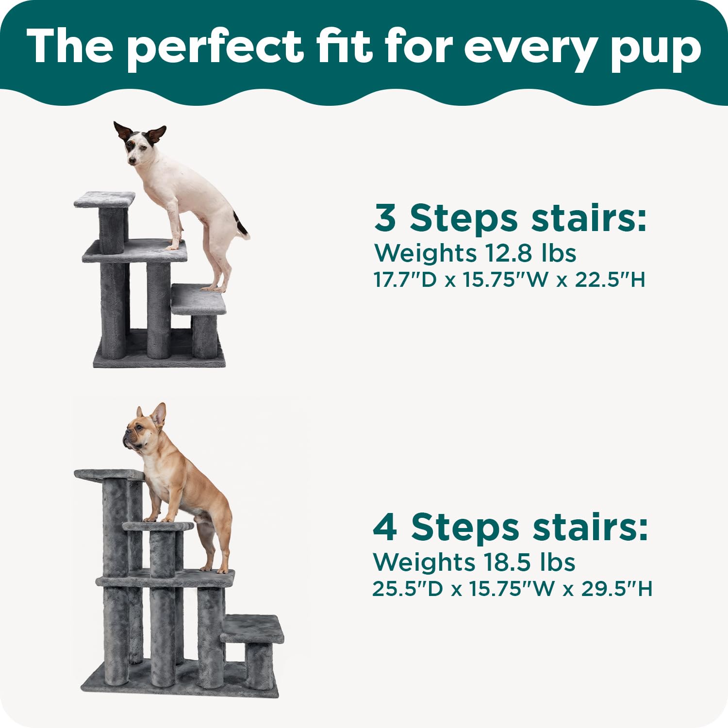 Furhaven Steady Paws: superficie suave en gris que anima a subir sin esfuerzo.