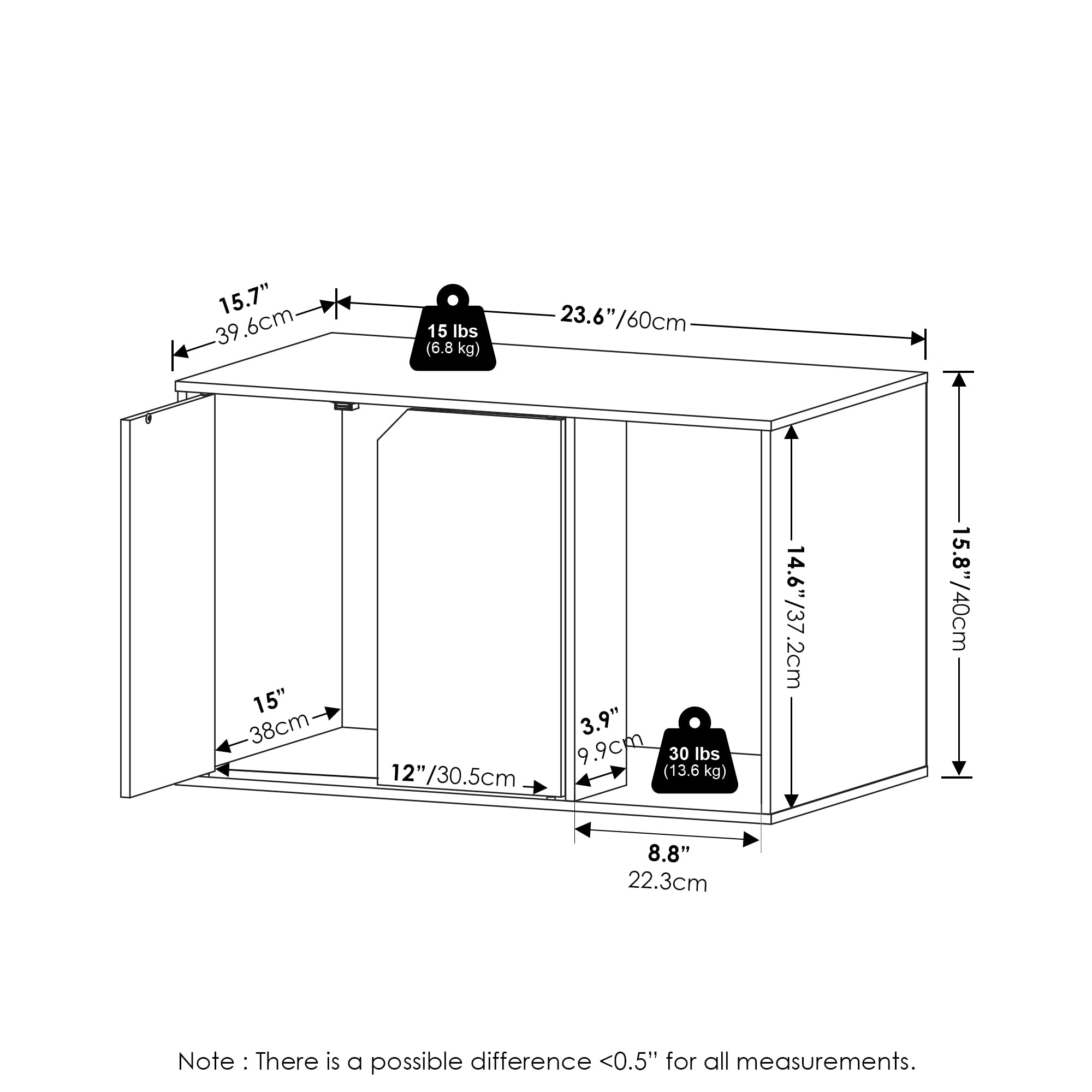 Furinno Peli side profile: compact footprint fits small spaces.