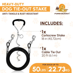 Estaca espiral de 18 pulgadas de FURR BUNNY para sujeción estable en exteriores