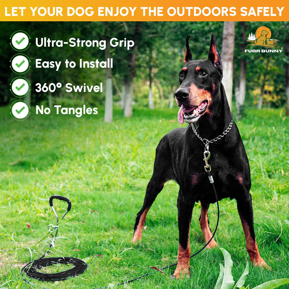 Uso exterior seguro con el sistema de sujeción FURR BUNNY para perros