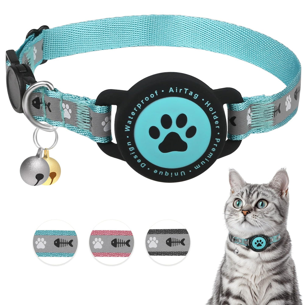 Collar Furrigo AirTag para gatos impermeable y fácil de rastrear.