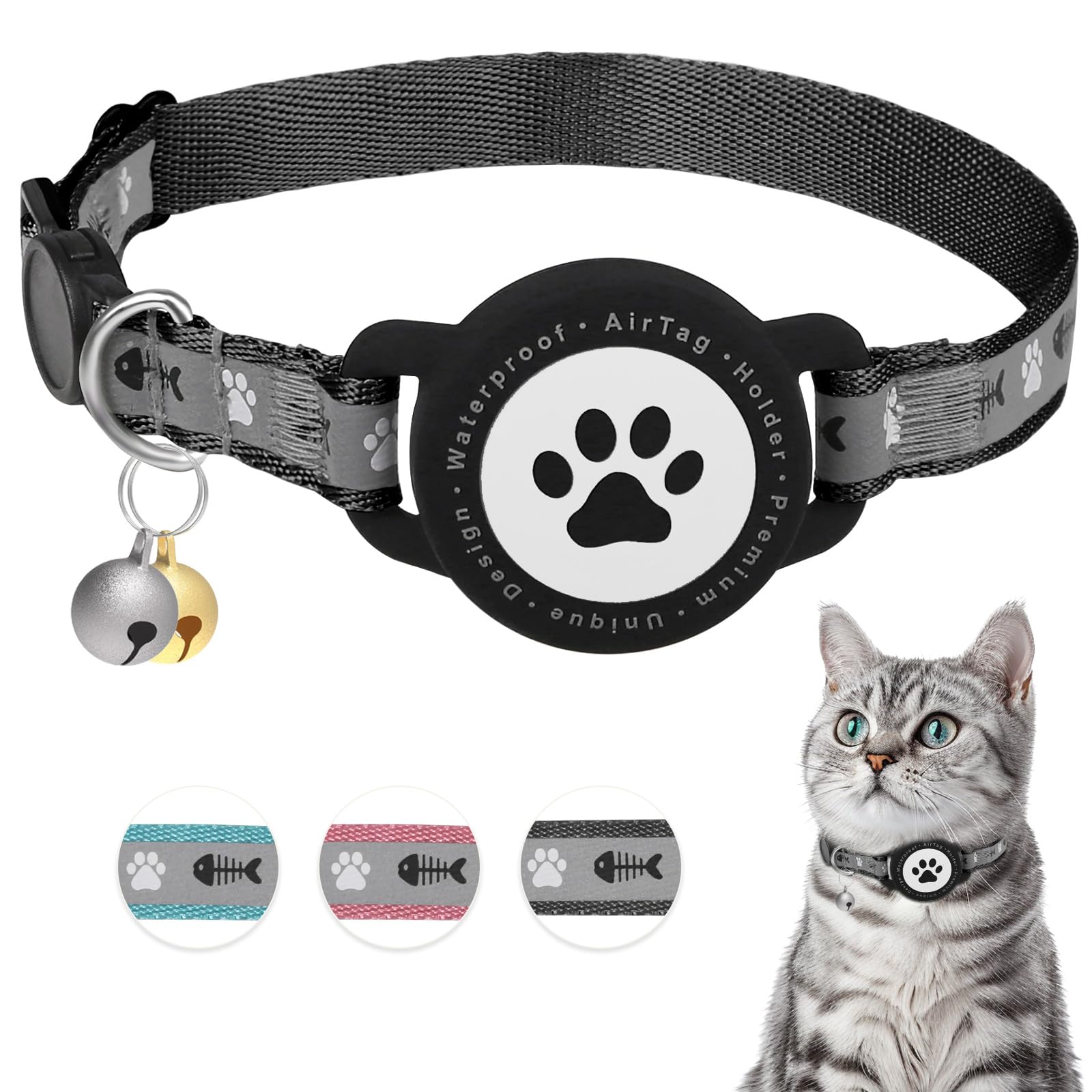 Collar Furrigo AirTag impermeable para paseos bajo lluvia