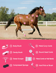 Curry de silicona Furrishine para caballos, afloja suciedad y pelo sin esfuerzo.
