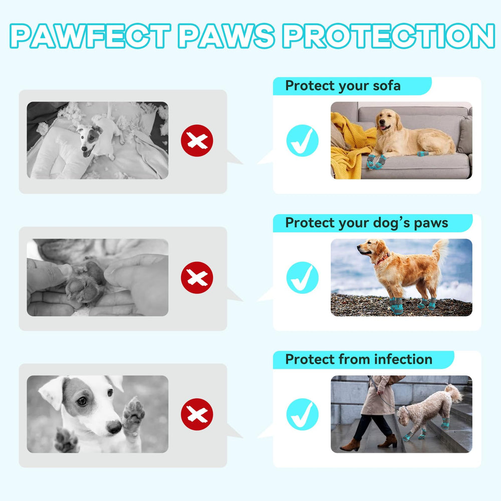 Patas protegidas para salidas al aire libre con botas Furrtripsy.