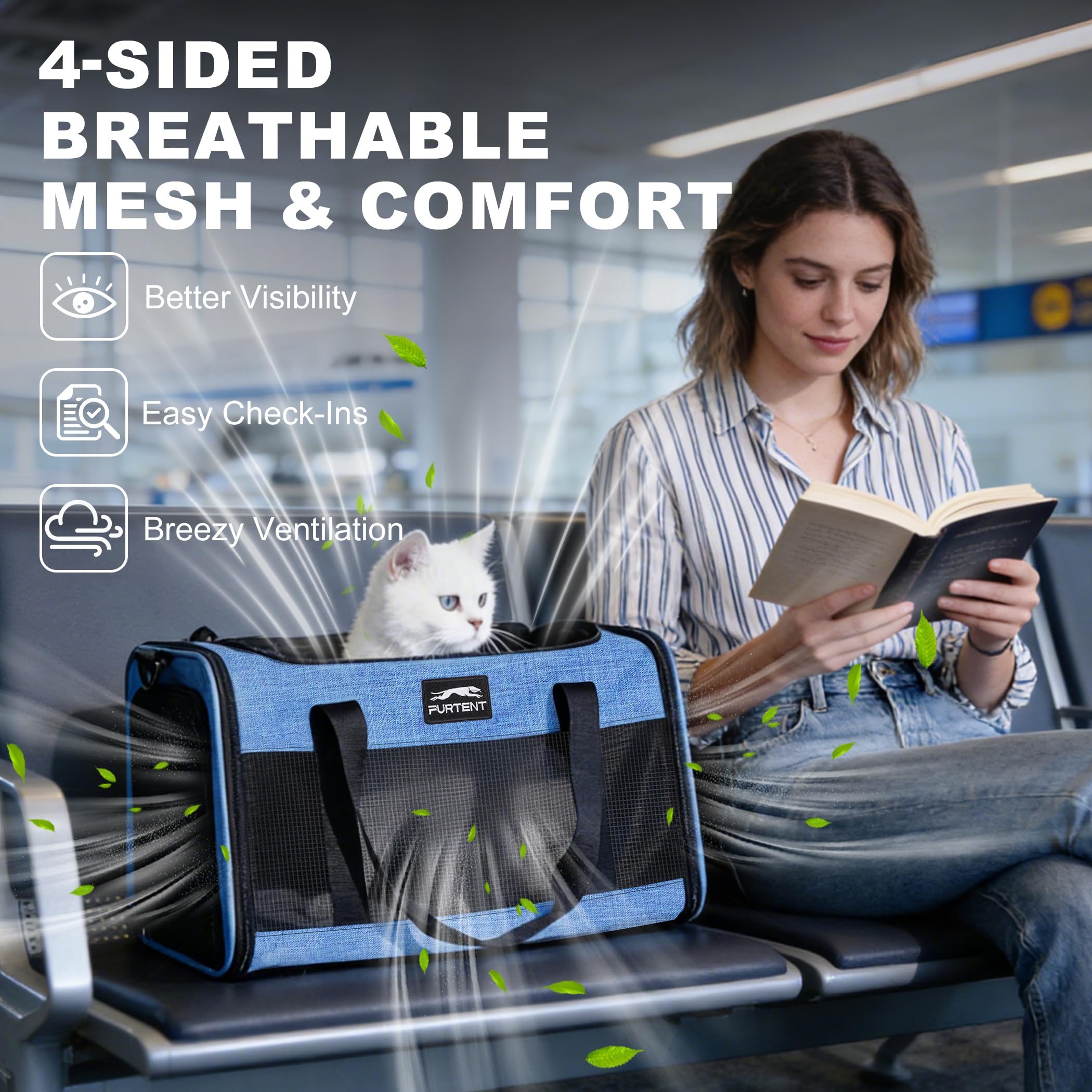 Malla resistente de Furtent con ventilación óptima para mascotas.