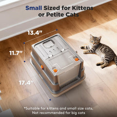 Caja FURTIME de metal con tapa abatible en uso semicerrado para control de olores.