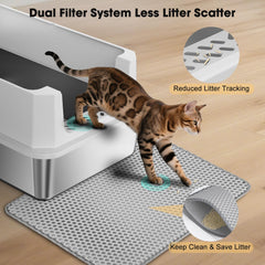 FURTIME caja de arena de metal con tapa, ideal para adaptar a tres tamaños