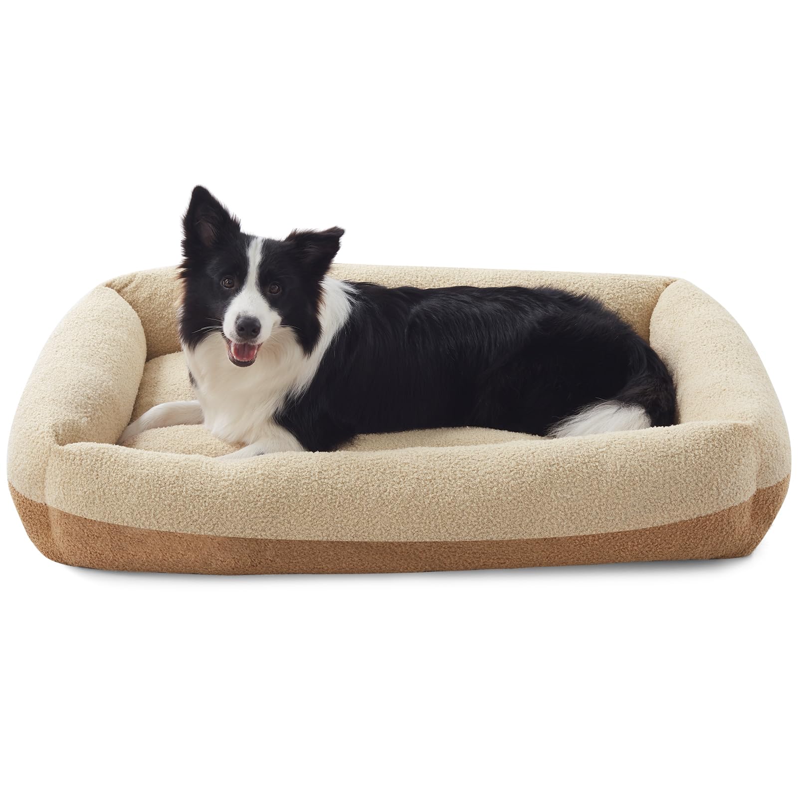Cama FURTIME con bordes elevados ofrece soporte para la cabeza del perro.