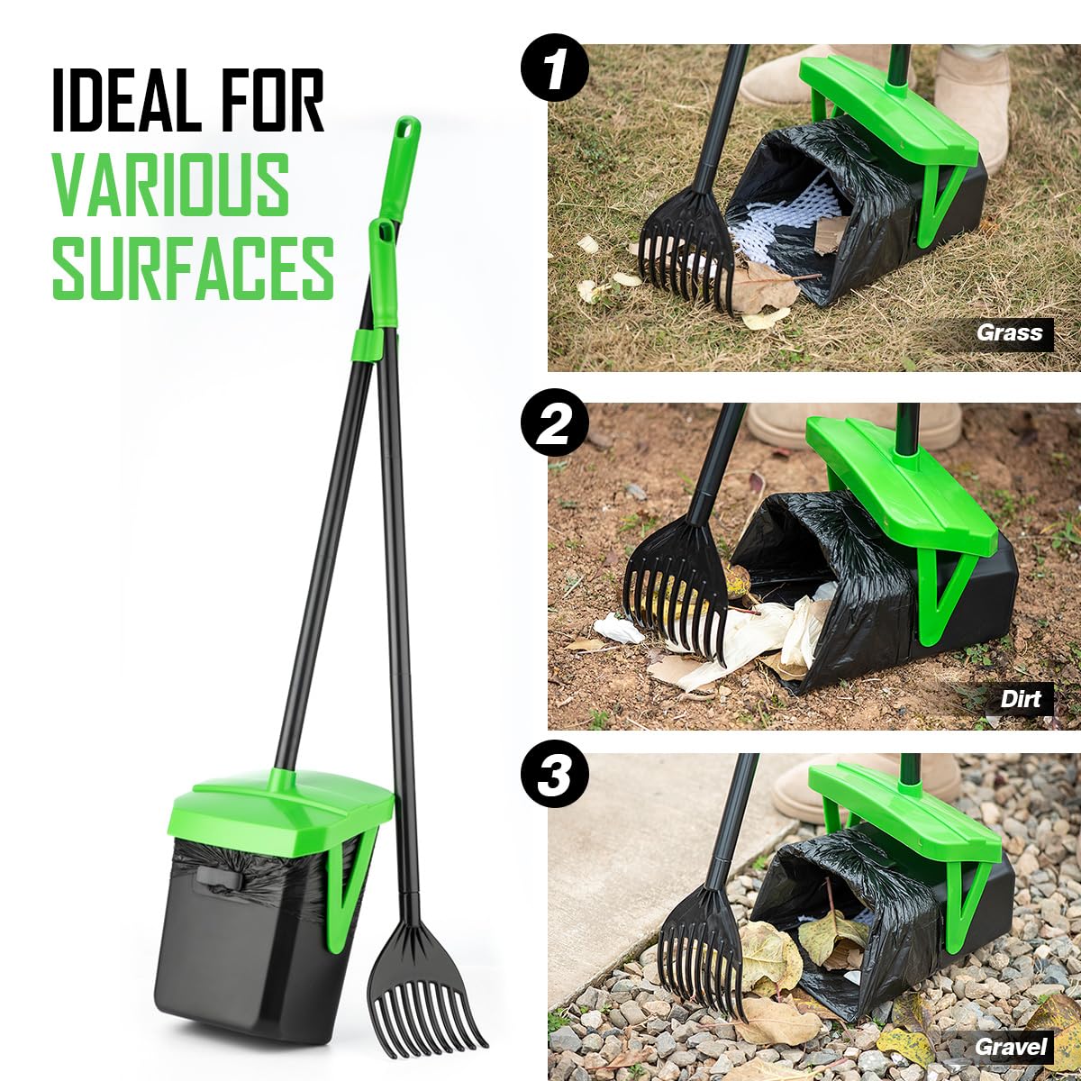 FUSBUNTY Pooper Scooper abrazadera de cierre para bolsas segura.