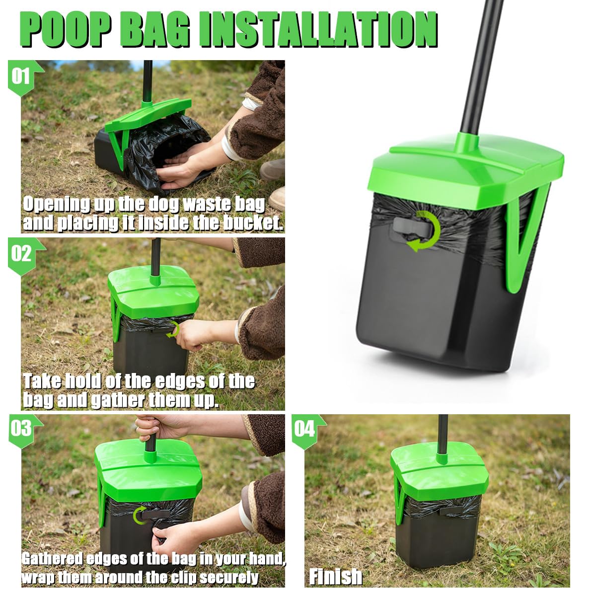 FUSBUNTY Pooper Scooper perfecto para uso al aire libre en parques y jardines.
