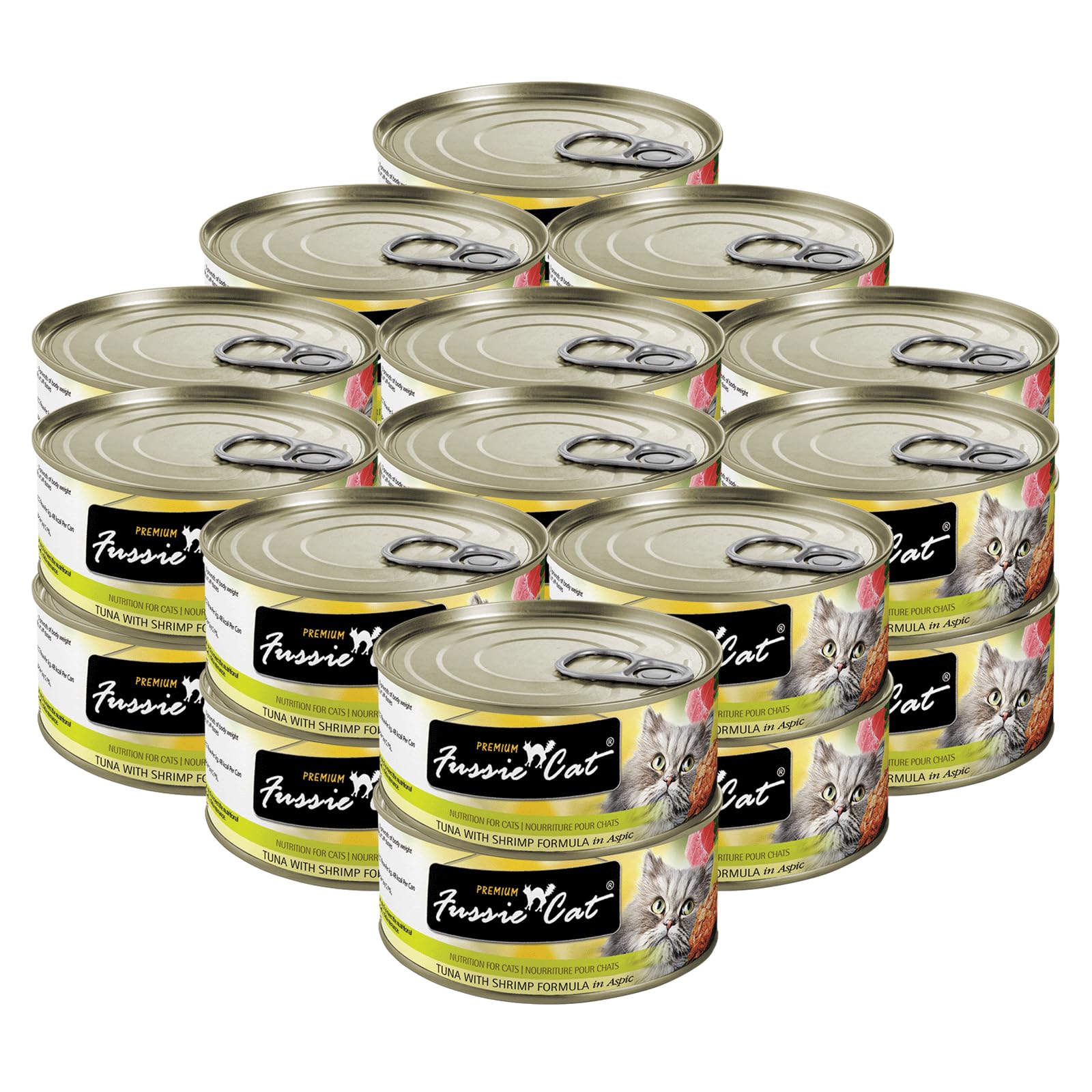 Fussie Cat Atún con Gambas en Aspic: lata visible, sabor premium