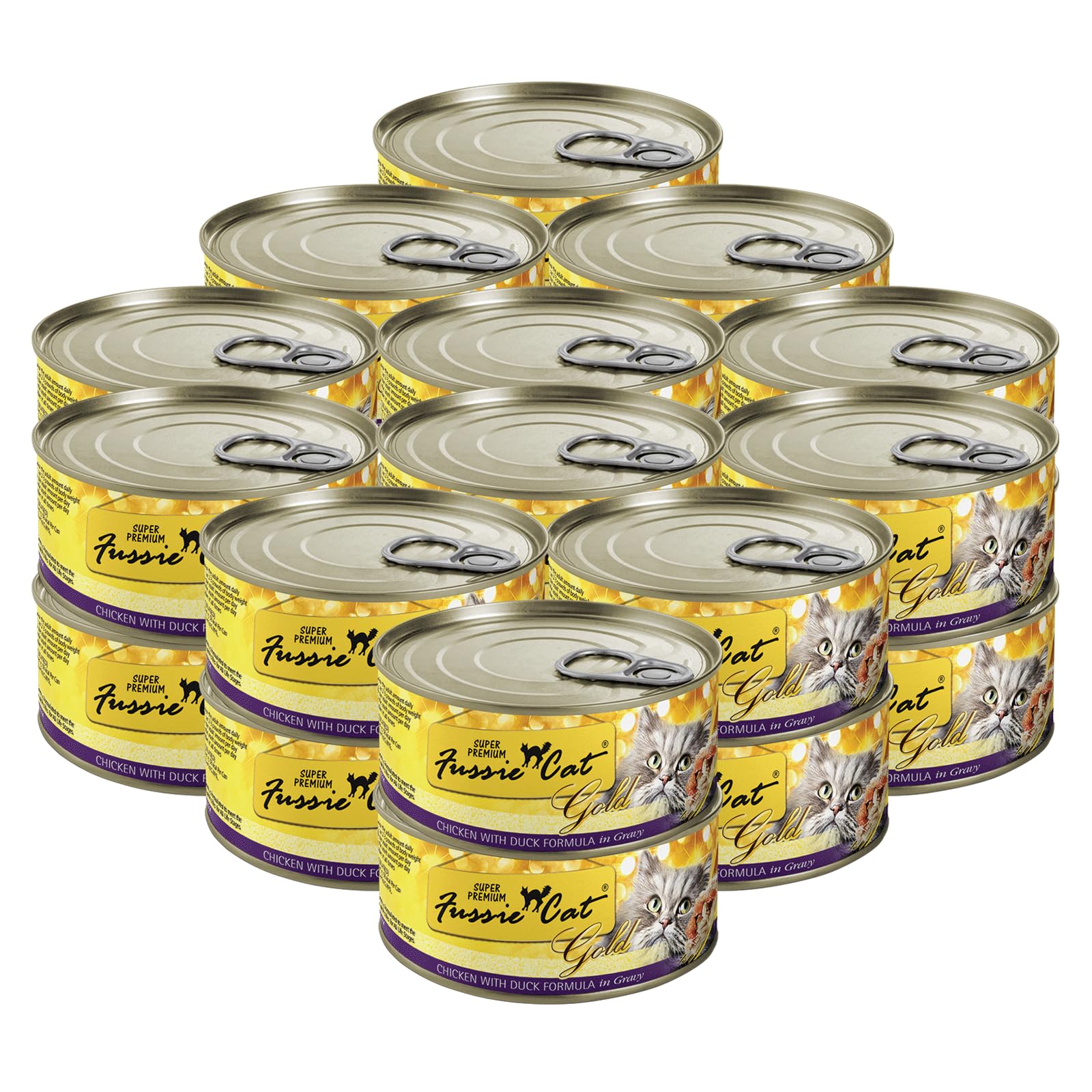 Fussie Cat fórmula pollo y pato en salsa sin cereales, opción sabrosa para gatos.