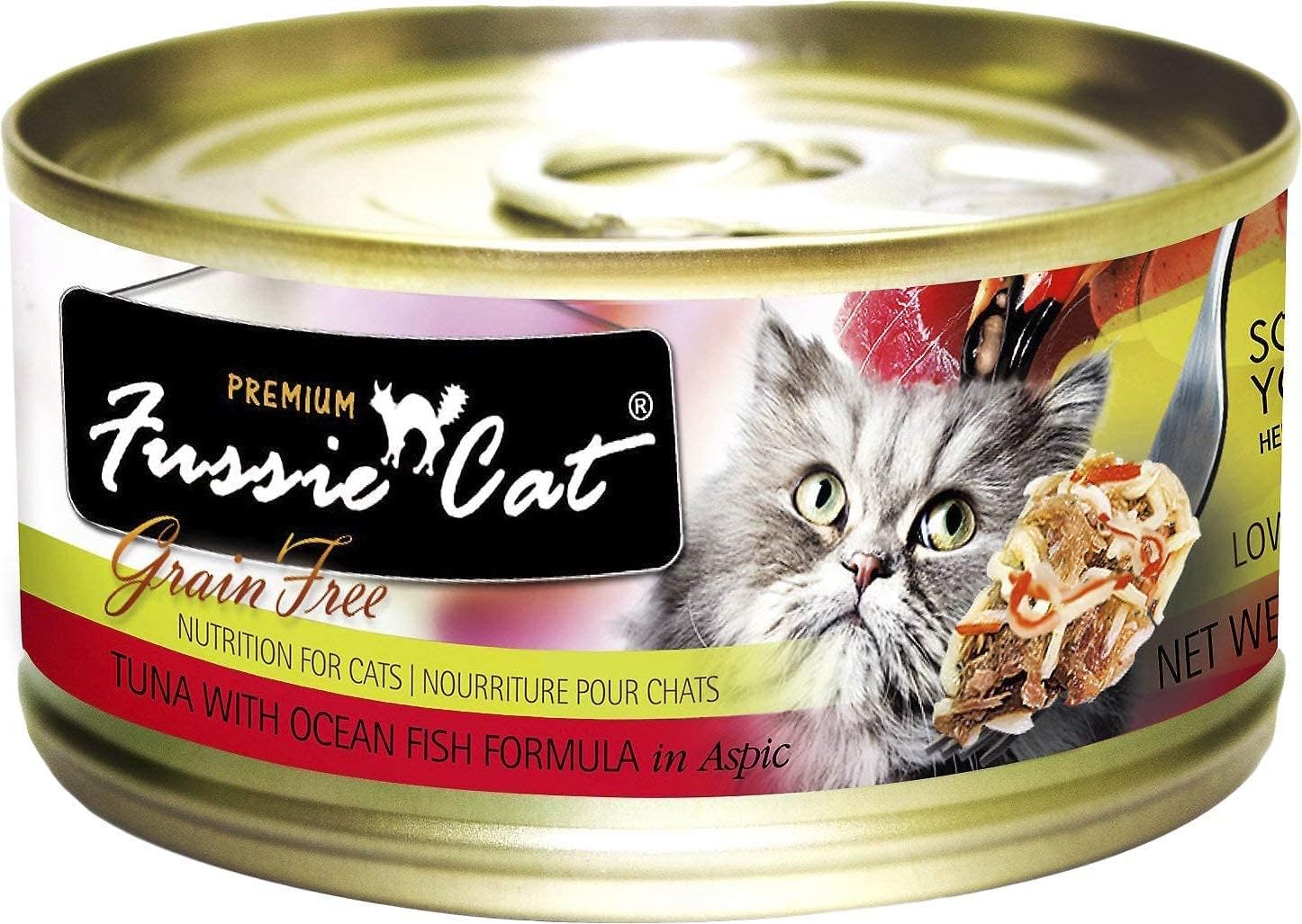 Fussie Cat de lujo atún y camarones combinación sabrosa
