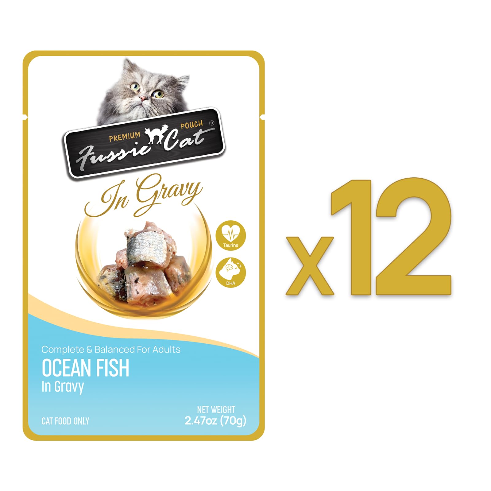 Alta humedad en Fussie Cat Ocean Fish en Salsa ayuda a la hidratación diaria