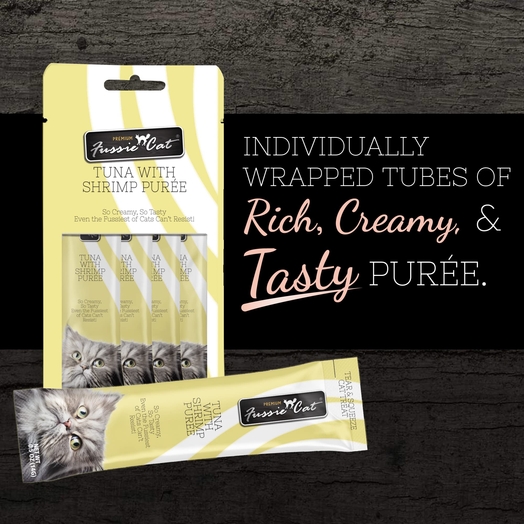 Pack de 4 pouch Fussie Cat, práctico para compartir.