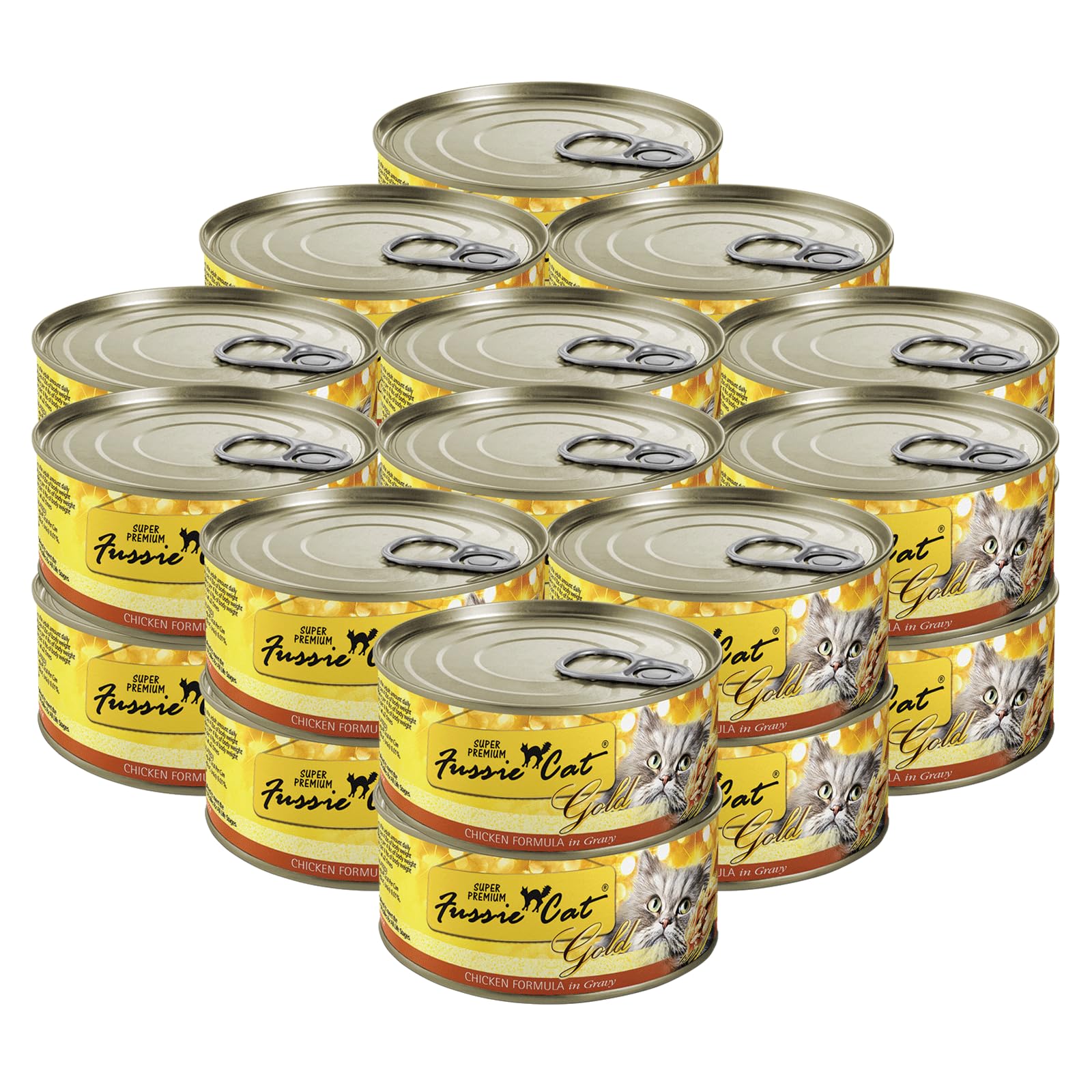Fussie Cat pollo en salsa sin granos para gatos activos.