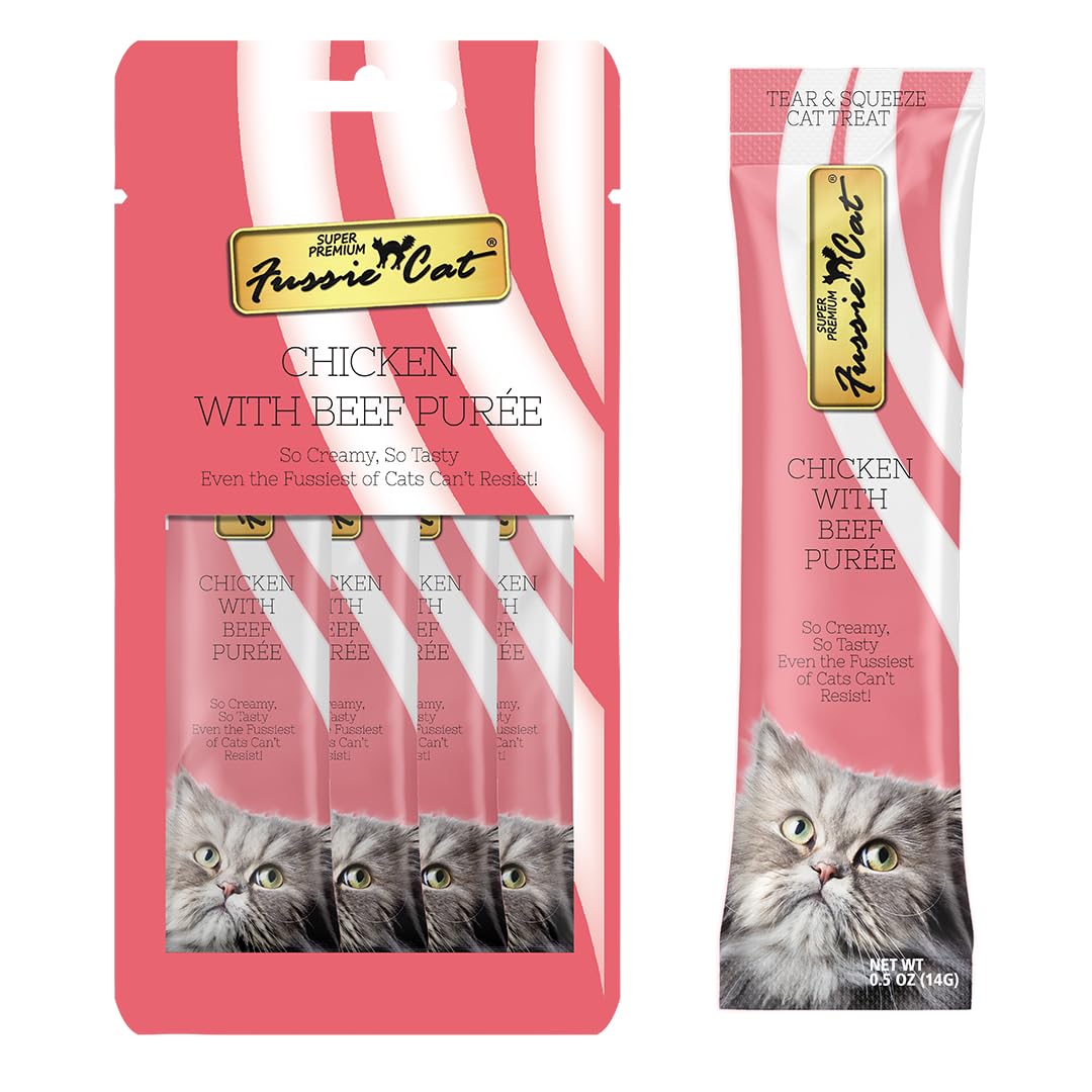 Fussie Cat Puré pollo y ternera, textura cremosa para saborear.