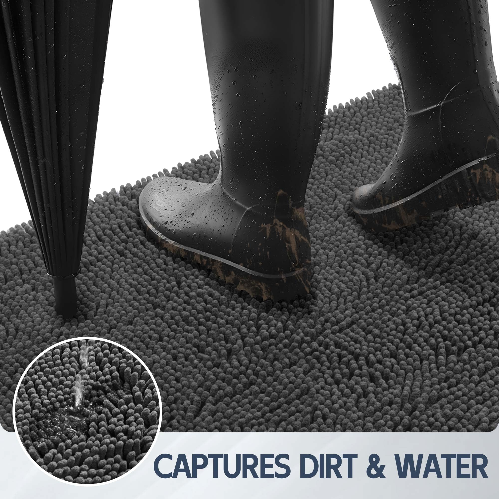 Futurwit alfombra de entrada para patas con lodo