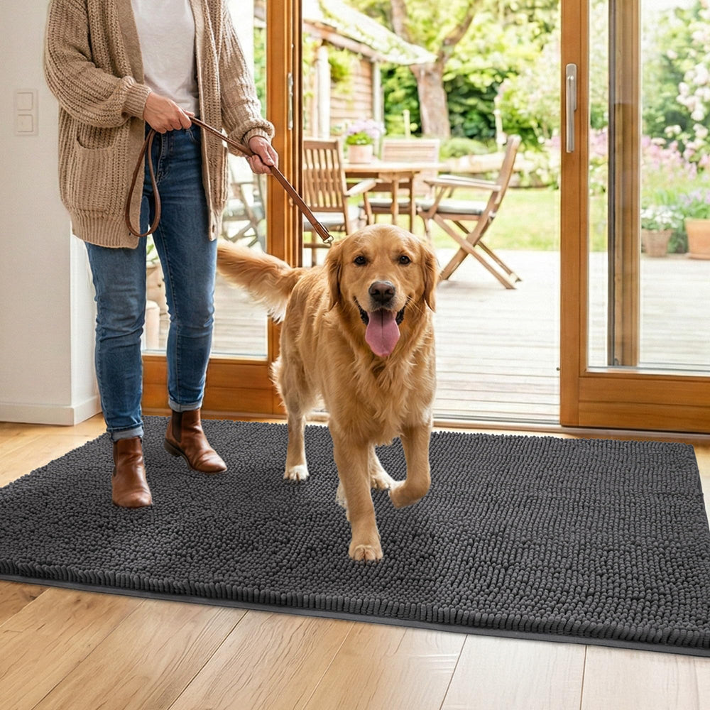 Futurwit alfombra de entrada resistente al movimiento de mascotas