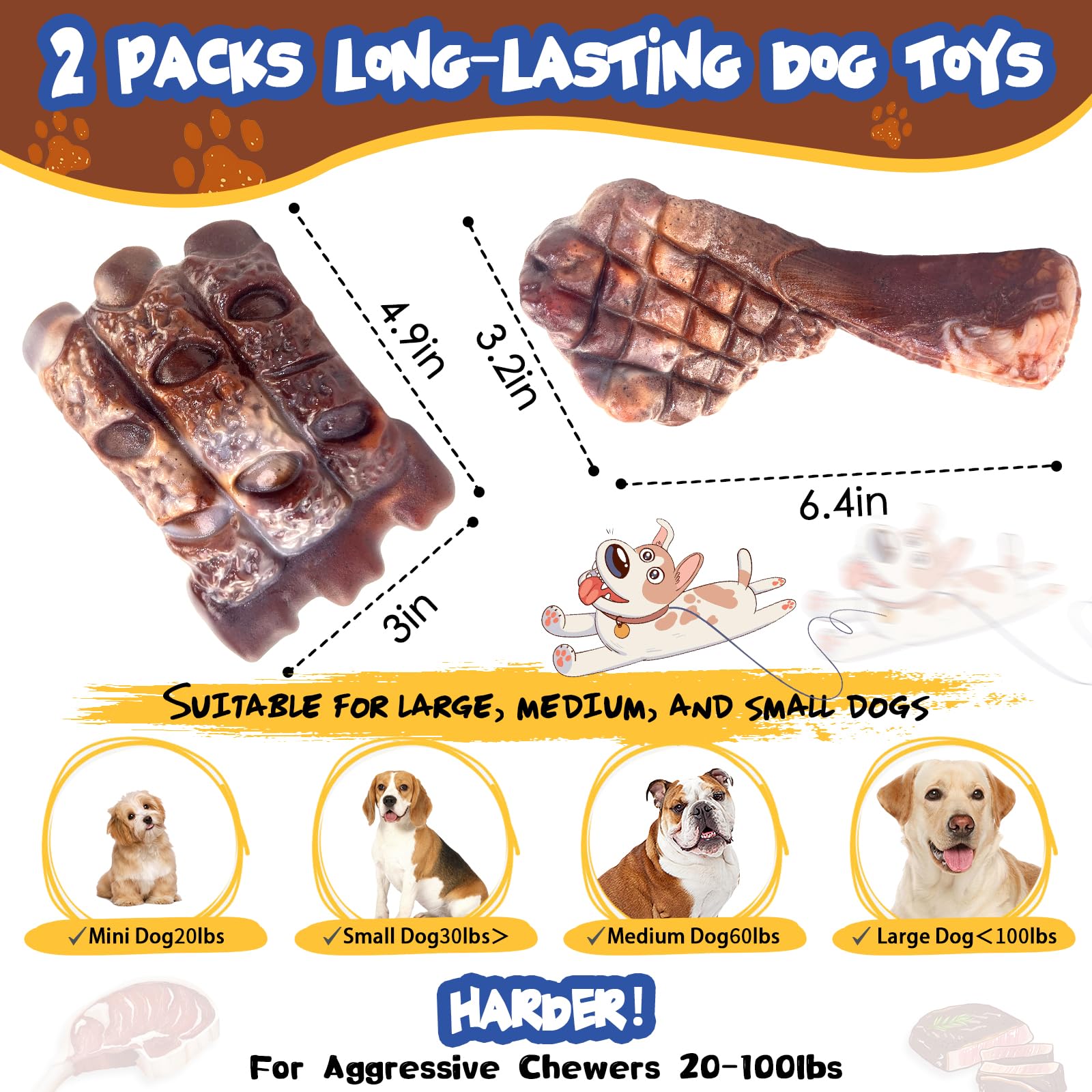Fuufome juguete sabor leche, irresistible para perros que muerden mucho.